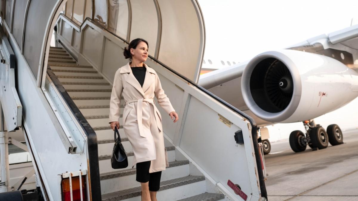 Nach einer Flugzeugpanne sitzt Annalena Baerbock nun in der W&uuml;ste fest. (Foto)