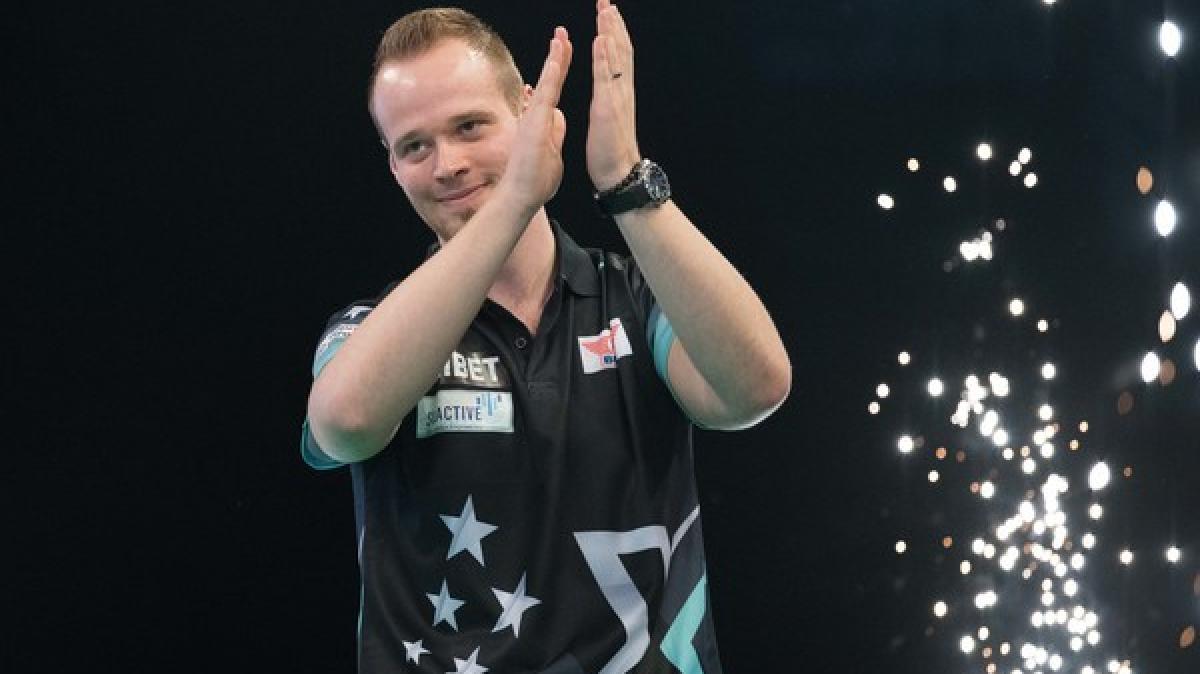 Max Hopp feierte sein Deb&uuml;t in der Premier League of Darts im M&auml;rz 2019 in Berlin. (Foto)