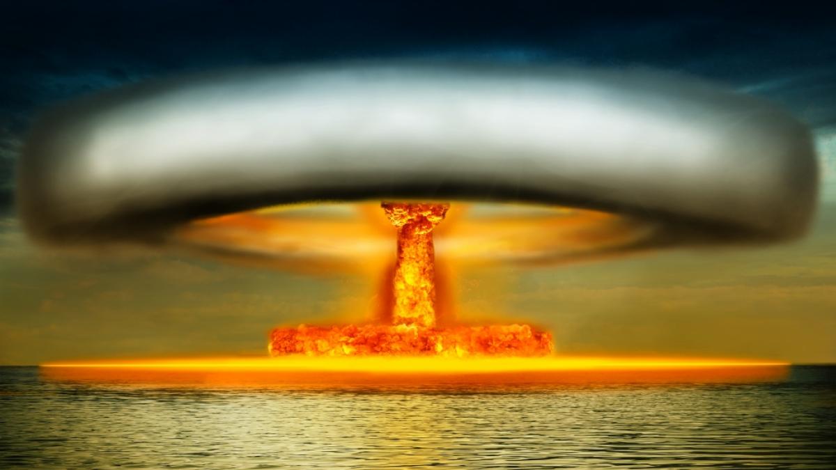 Die Illustration soll die Explosion einer Atombombe im Meer zeigen. Die Realit&auml;t sah 1958 jedoch anders aus. (Foto)