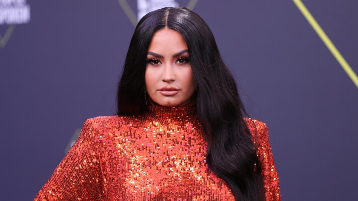 US-S&auml;ngerin Demi Lovato verf&uuml;hrt ihre Fans mit einer sexy Leder-Corsage. (Foto)