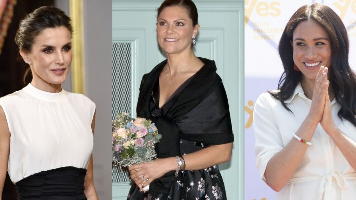 K&ouml;nigin Letizia von Spanien, Kronprinzessin Victoria von Schweden und Meghan Markle fanden sich allesamt in den Royals-News wieder. (Foto)