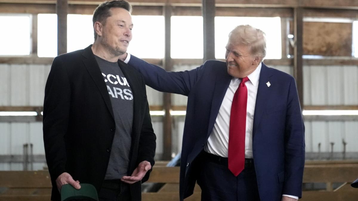 Die innig Beziehung zwischen Elon Musk und Donald Trump wurde nun mittels KI auf eine neue bizarre Stufe gehoben. (Foto)