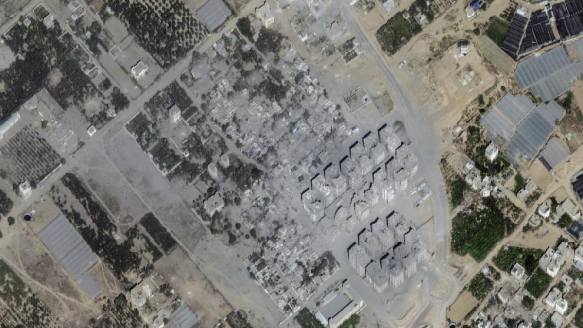 Dieses von Maxar Technologies zur Verf&uuml;gung gestellte Bild zeigt die Stadt Atatra im n&ouml;rdlichen Gazastreifen&nbsp;nach erheblichen Sch&auml;den an Geb&auml;uden und Strukturen. (Foto)
