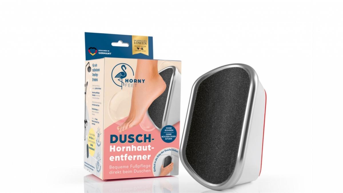 Mit dem Horny Feet soll man ganz einfach und bequem Hornhaut unter der Dusche entfernen k&ouml;nnen. (Foto)