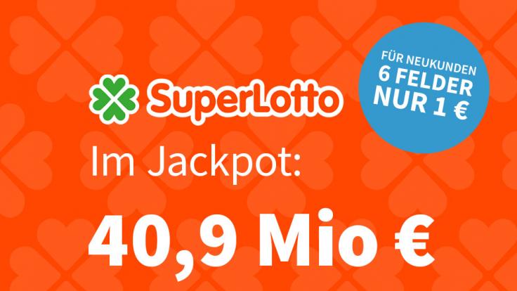 Bei dem italienischen Lottogiganten Superlotto liegen am Dienstag 40,9 Mio. € im Jackpot.