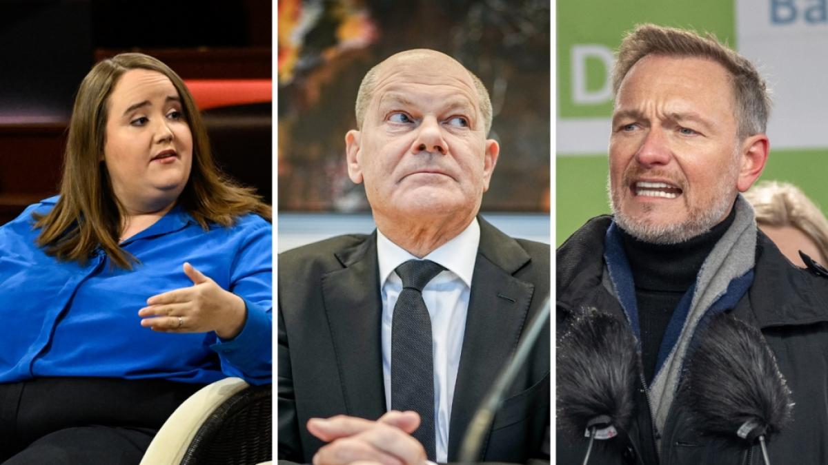 Ricarda Lang bei "Markus Lang", Olaf Scholz und Christian Lindner (Foto)