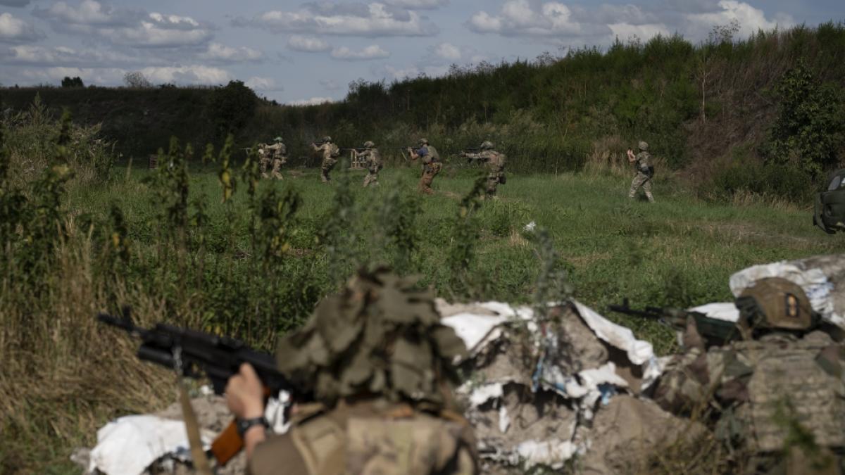 Freiwillige trainieren f&uuml;r den Ukraine-Krieg am Stadtrand von Kiew. (Foto)