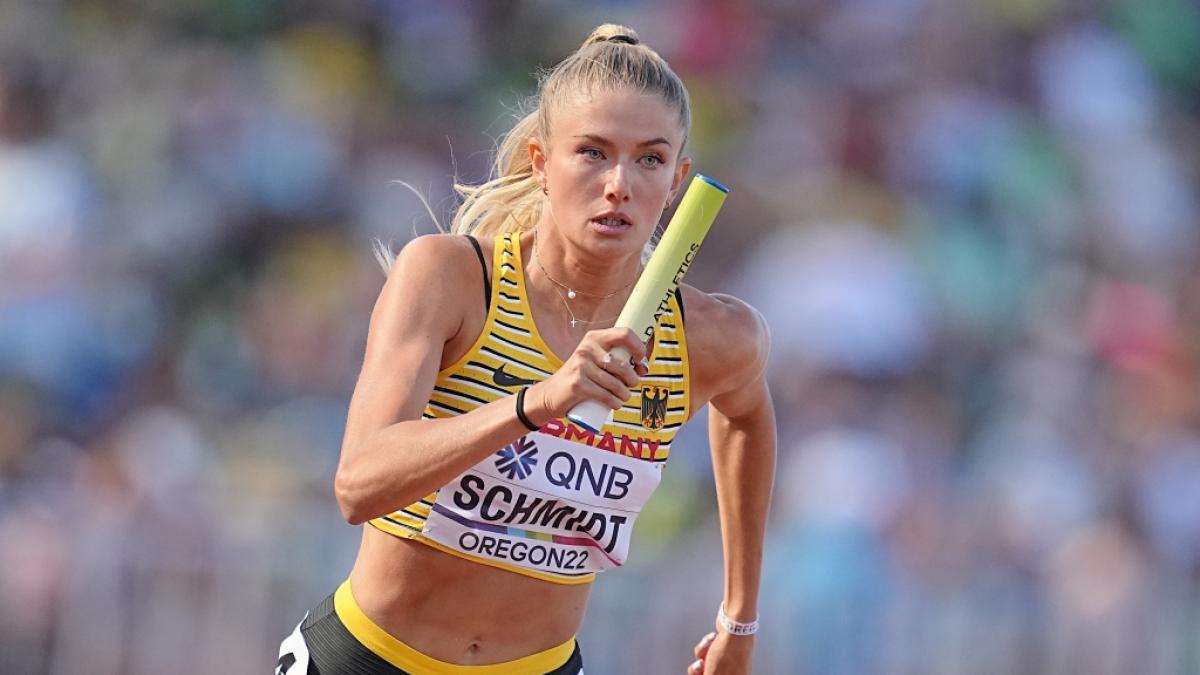 Leichtathletin Alica Schmidt aus Deutschland in Aktion. (Foto)
