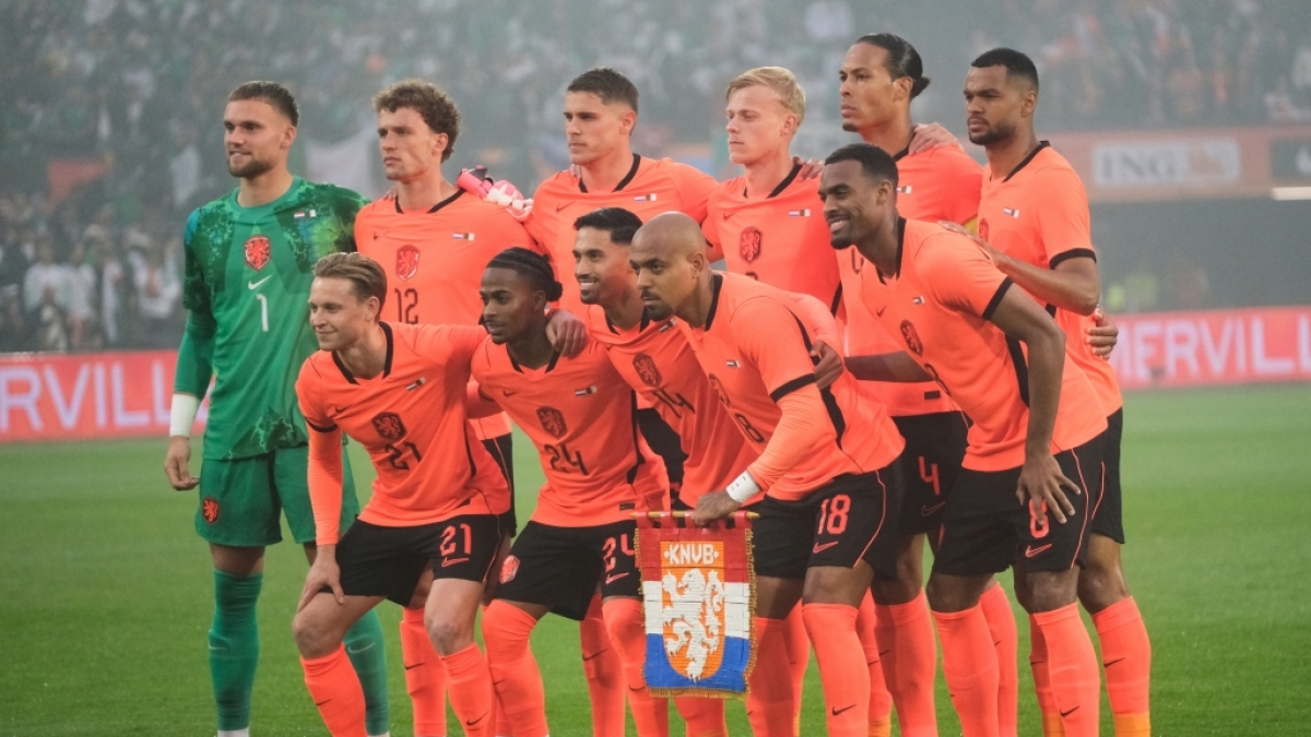 L&auml;nderspiele, Niederlande - Algerien, Die Spieler der niederl&auml;ndischen Nationalmannschaft stehen f&uuml;r ein Gruppenfoto zusammen, am 03.06.2026. (Symbolbild) (Foto)