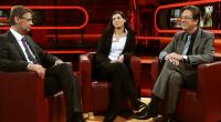Jörg Kachelmann (rechts) und seine Ehefrau Miriam in der Talkshow von Günther Jauch.