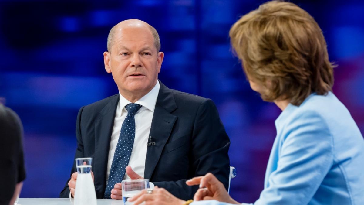 Kanzler Scholz bei "Maybrit Illner". (Foto)