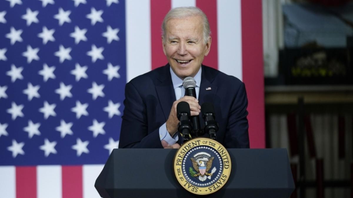 US-Pr&auml;sident Joe Biden sorgte bei einer Rede in Maryland f&uuml;r einen peinlichen Moment. (Foto)