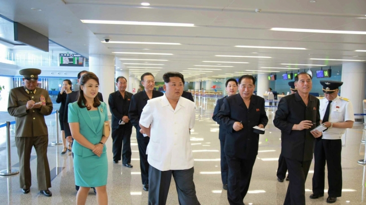 Kim Jong Un bei der Einweihung des neuen Flughafens in Pjöngjang.