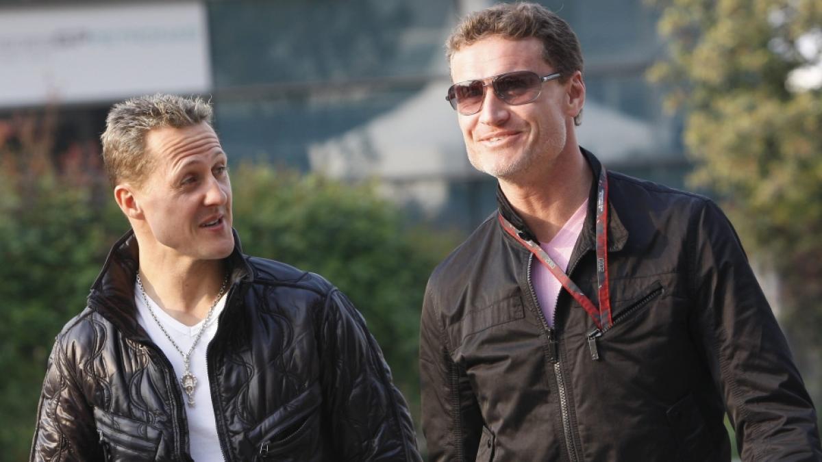 Michael Schumacher (l.) und David Coulthard waren w&auml;hrend ihrer aktiven Formel-1-Zeit nicht immer die besten Freunde. (Foto)