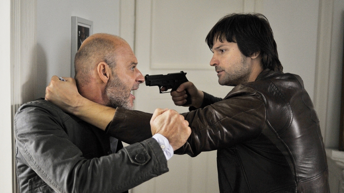 Die Nerven liegen bei Lysewski (Misel Maticevic, r.) und Lutz Weber (Simon Licht) blank. (Foto)