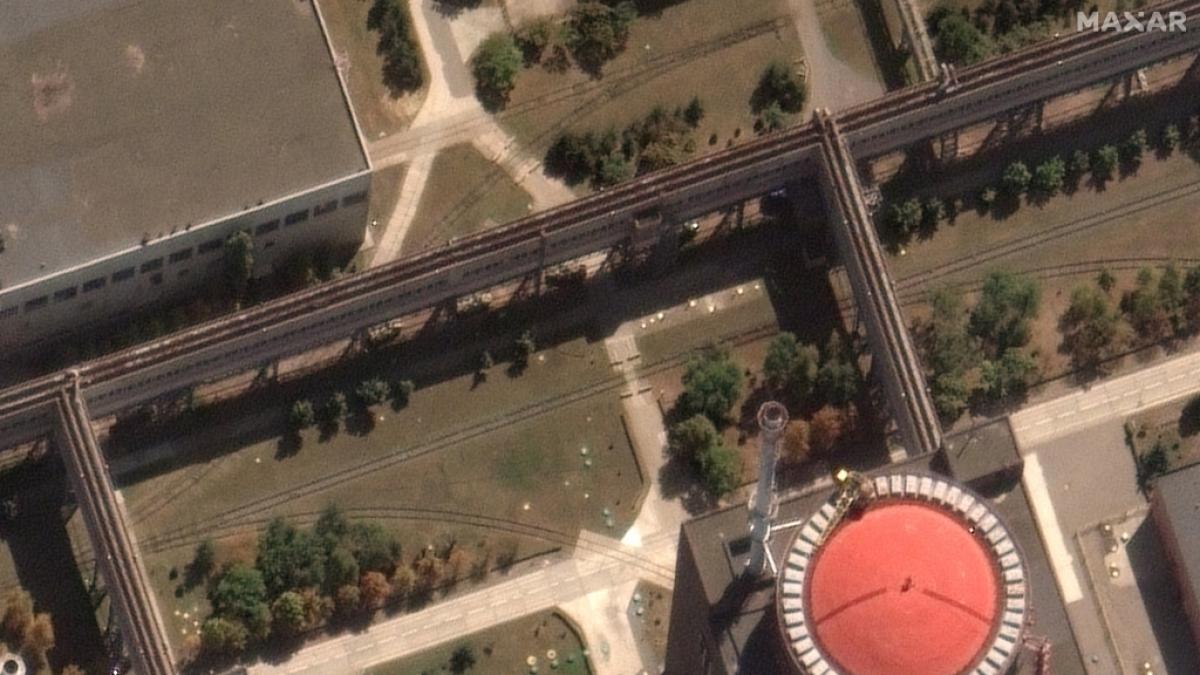 Dieses von Maxar Technologies zur Verf&uuml;gung gestellte Satellitenbild zeigt einen Reaktor des AKW Saporischschja. (Foto)