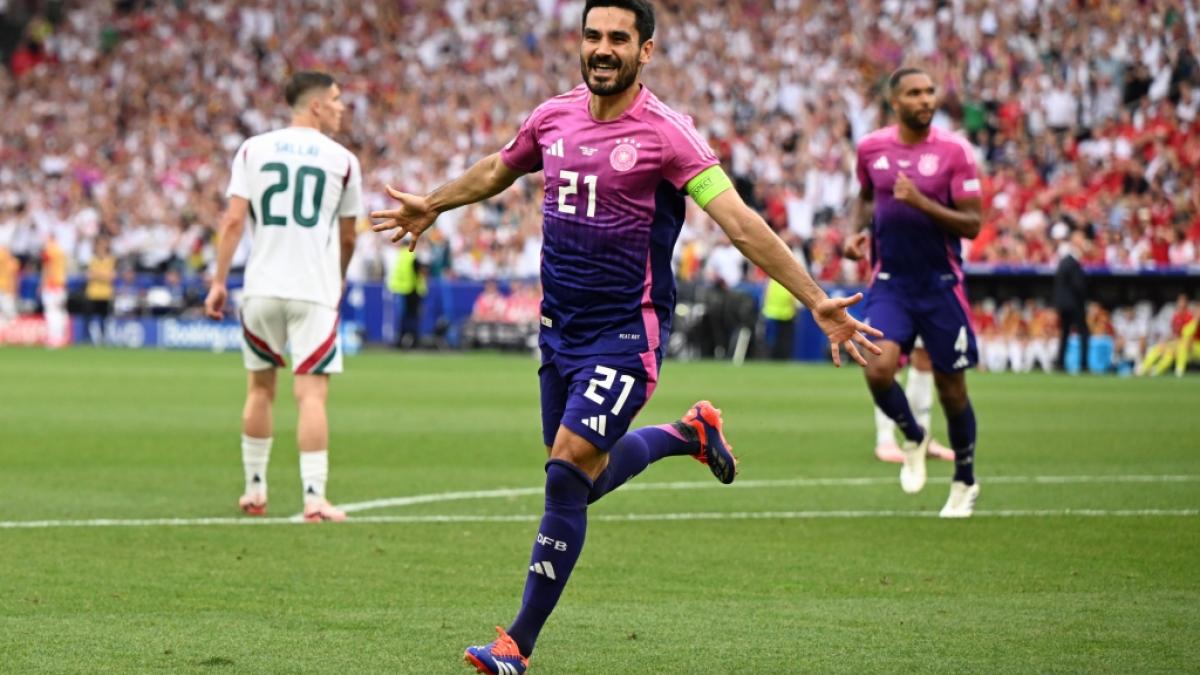 Ilkay G&uuml;ndogan nach seinem Siegtreffer gegen Ungarn (Foto)