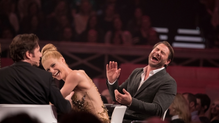 Haben einen Heidenspaß: (v.l.n.r.) die Juroren Michael Bully Herbig, Michelle Hunziker und Sasha.
