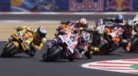Die Rennfahrer der MotoGP, Moto2 und Moto3 fahren am 24. September 2023 in Neu Delhi um den Sieg beim Großen Preis von Indien.