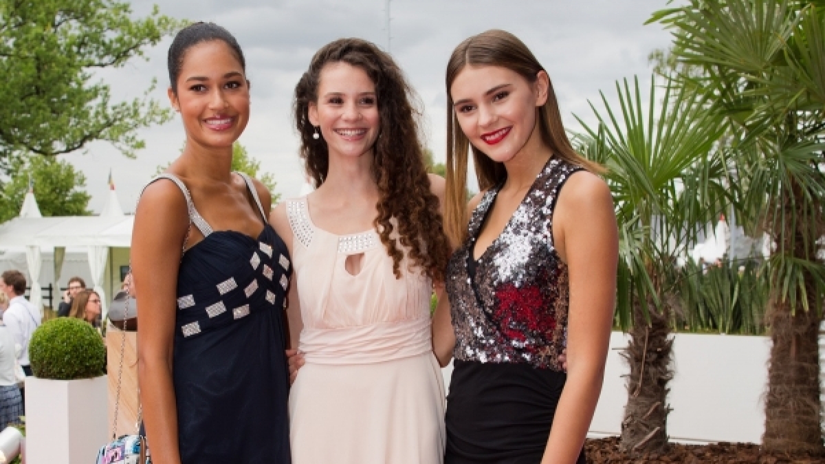 Die ehemaligen Germany's-Next-Topmodel-Kandidatinnen Lovelyn Enebechi (1,78 m), Betty Taube (1,76 m) und Stefanie Giesinger (1,78 m). (Foto)