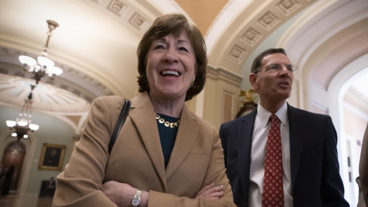 Senatorin Susan Collins wendet sich in einer TV-Debatte von US-Pr&auml;sident Donald Trump ab. (Foto)