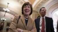 Senatorin Susan Collins wendet sich in einer TV-Debatte von US-Präsident Donald Trump ab.
