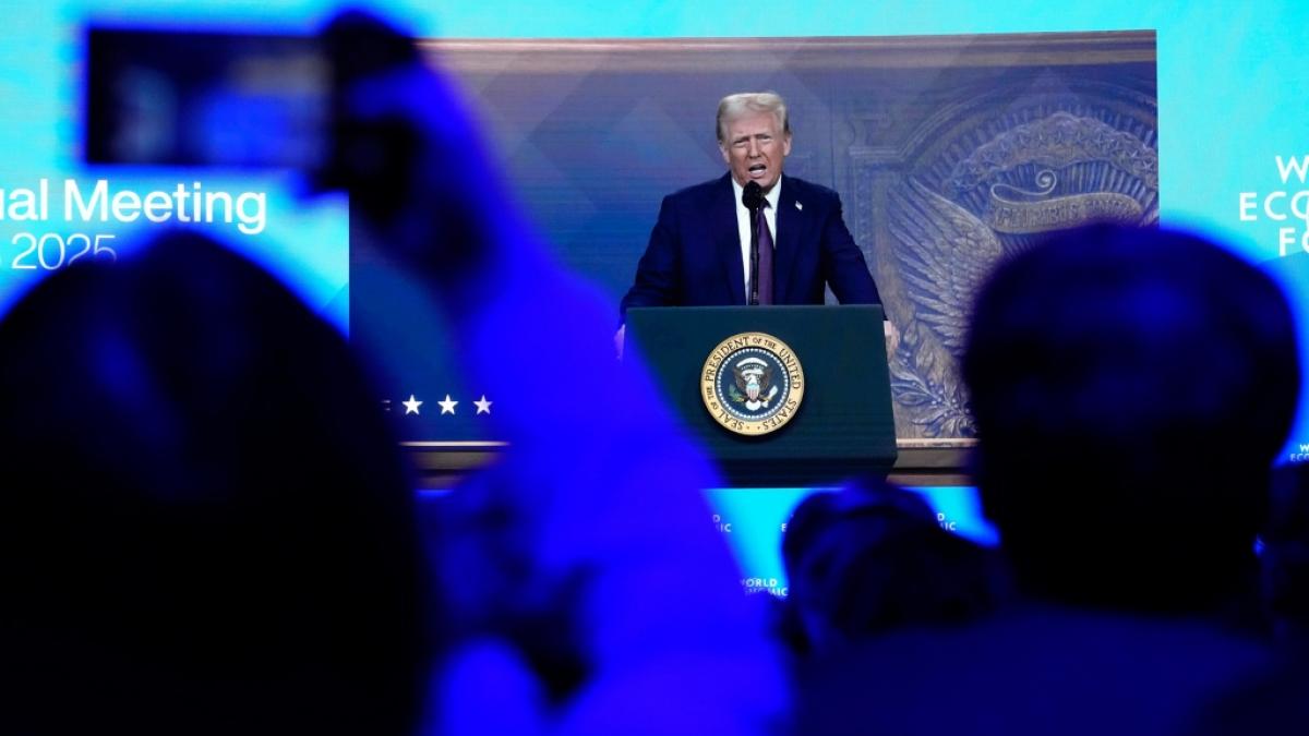 Donald Trump h&auml;lt beim Weltwirtschaftsforum in Davos eine virtuelle Rede. (Foto)