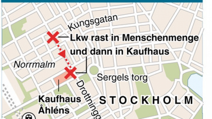 Der Anschlag fand in einer belebten Einkaufsstraße in Stockholm statt.