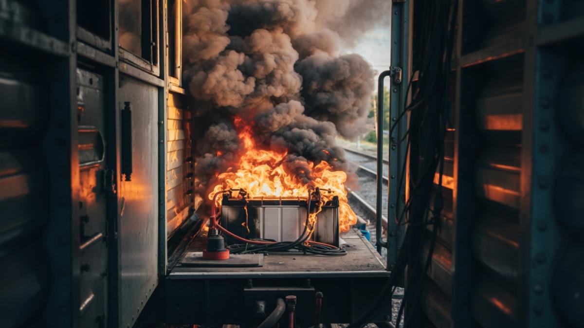 Ukraine-Krieg: Zugbrand nahe Swerdlowsk. (Foto)