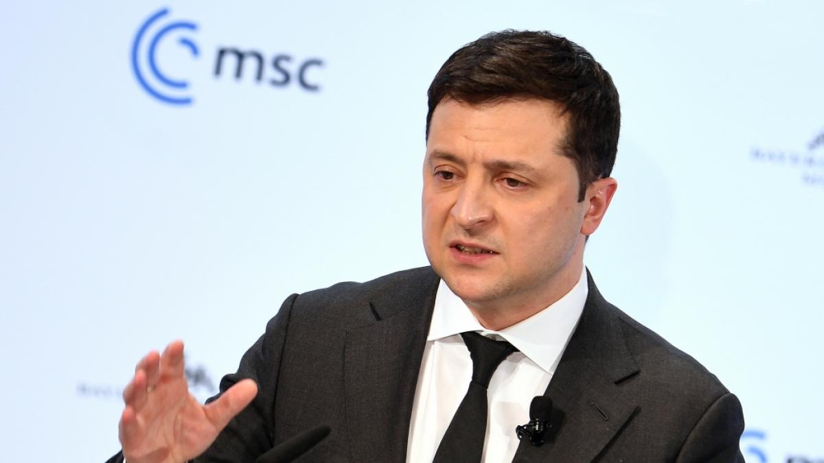 Wolodymyr Selenskyj spricht am 19. Februar 2022 am zweiten Tag bei der M&uuml;nchner Sicherheitskonferenz. (Foto)