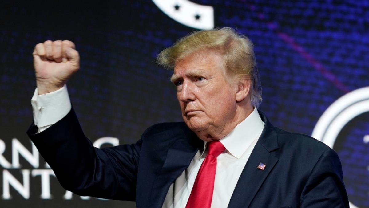 Der ehemalige US-Pr&auml;sident Donald Trump m&ouml;chte 2024 erneut zur Wahl antreten. In Iowa verk&uuml;ndete er seinen neuen Wahlkampf-Slogan. (Foto)