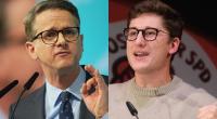 Zwischen CDU-Generalsekretär Carsten Linnemann (li.) und JuSo-Chef Philipp Türmer (re.) flogen bei 