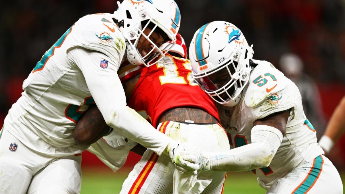 Miami Dolphins stoppen die Kansas City Chiefs am 9. Spieltag, am 05.11.2023. (Symbolbild) (Foto)