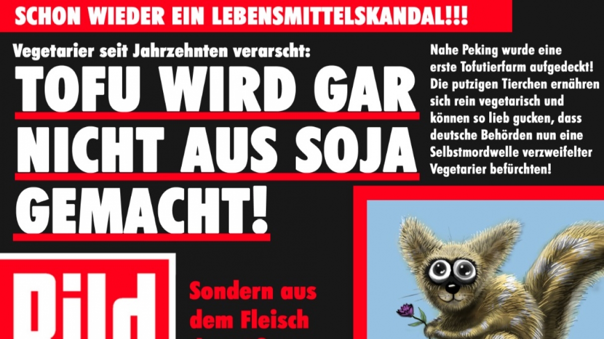 Skandal! Tofu wird aus Tofutierchen hergestellt. (Foto)
