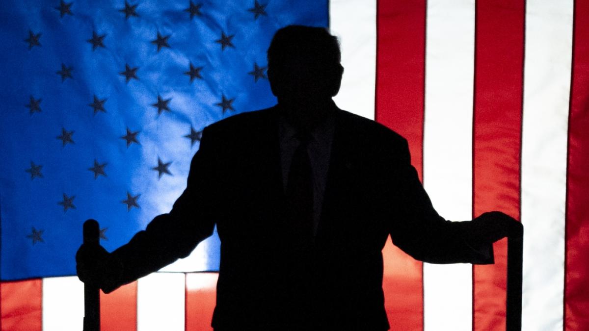 Donald Trump sprach vor seinen Anh&auml;ngern im Nassau Coliseum auf Long Island &uuml;ber einen m&ouml;glichen Wahlsieg im Bundesstaat New York. (Foto)