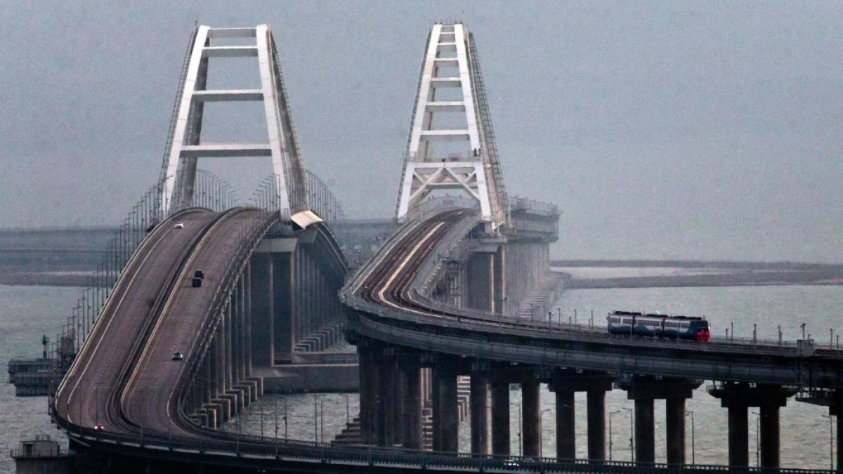 Die Krimbr&uuml;cke vor den ukrainischen Angriffen. Kiew plant offenbar weitere Attacken. (Foto)