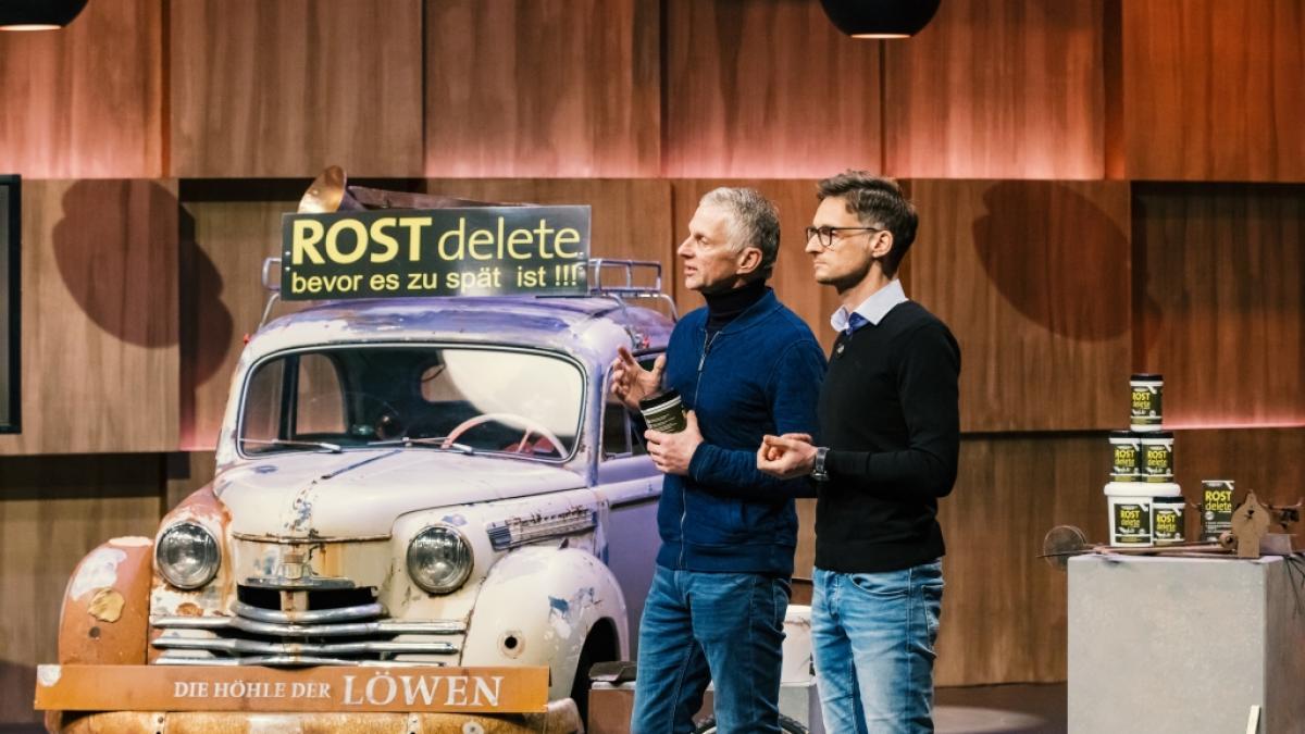 Robert und Frank Lehmkuhl stellten in der "H&ouml;hle der L&ouml;wen" ihren Rostl&ouml;ser ROSTdelete vor. (Foto)