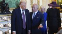 Donald Trump (l.) fiel bei seinem Treffen mit dem britischen Königspaar auf Schloss Windsor mit einem merkwürdigen weißen Fleck an seiner rechten Hand auf.