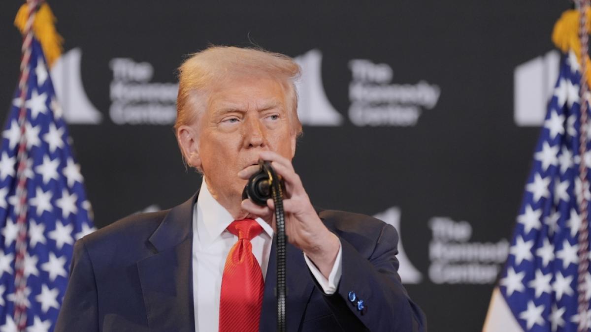 Donald Trump w&auml;hrend seiner Rede im Kennedy-Center. (Foto)