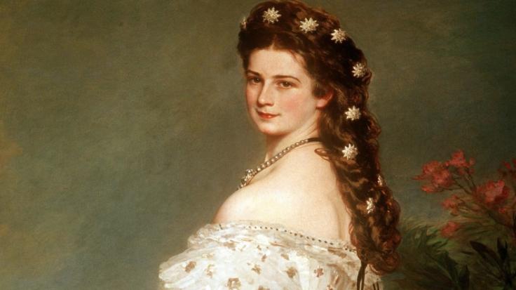 Ein Ausschnitt des Ölgemäldes von Franz Xaver Winterhalter zeigt Elisabeth, Kaiserin von Österreich und Königin von Ungarn, die Sisi genannt wurde.