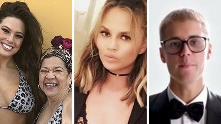 Diese Stars hatten in dieser Woche allen Grund zum Strahlen (v.l.n.r. Ashley Graham, Chrissy Teigen, Justin Bieber).