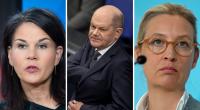 Annalena Baerbock, Olaf Scholz und Alice Weidel.