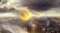 Ein fiktiver Asteroid kracht auf die Erde.
