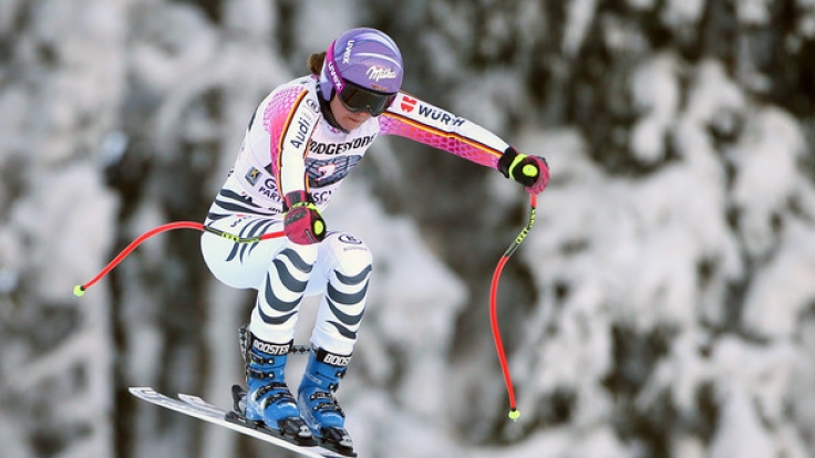 Viktoria Rebensburg aus Deutschland fährt am 20.01.2017 im zweiten Abfahrtstraining der Damen in Garmisch-Partenkirchen (Bayern) und belegte Platz 10.