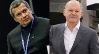 Wladimir Putins Chef-Hetzer Wladimir Solowjow (li.) hat Bundeskanzler Olaf Scholz (re.) in einer TV-Sendung als Hitler-Fanatiker verunglimpft.