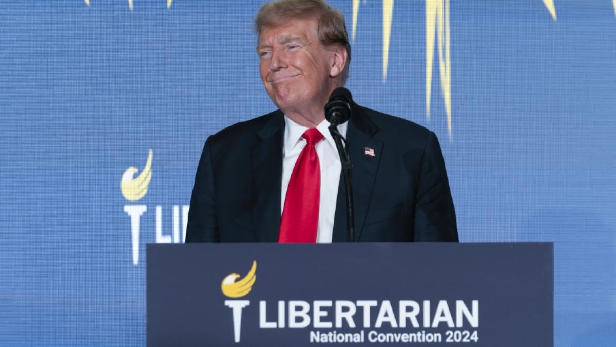 Donald Trumps Rede bei der Libertarian National Convention verlief nicht ohne Zwischenrufe. (Foto)