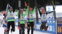 Ob die deutsche Damen-Staffel bei der Biathlon-WM 2021 wieder ausgiebig jubeln kann?