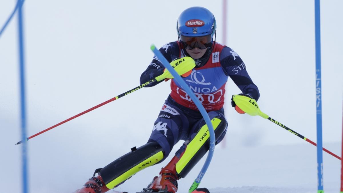 Mikaela Shiffrin aus den USA in Aktion. (Foto)
