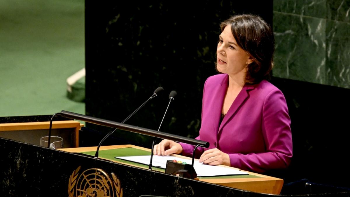 Annalena Baerbock griff Wladimir Putin in ihrer Rede an. (Foto)