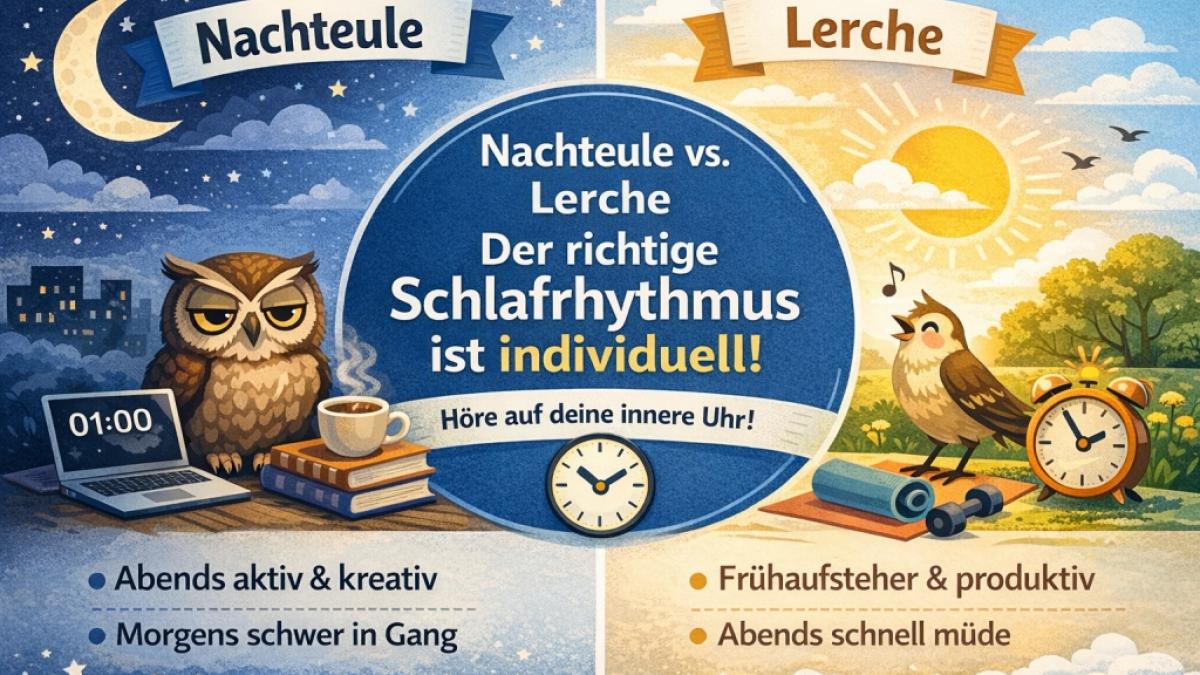 Nachteulen und Lerchen haben v&ouml;llig unterschiedliche Rhythmen. (Foto)